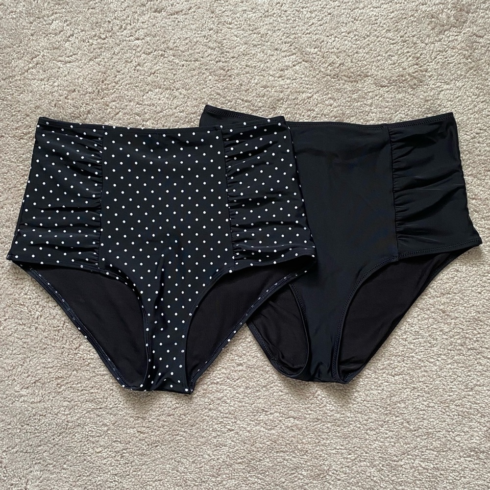 aerie high waisted full coverage swim bottoms